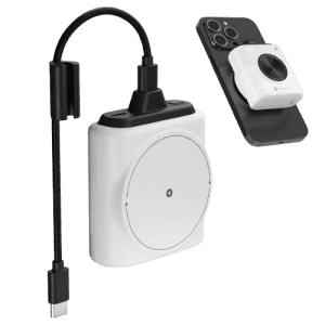 Portronics Moji 10 Smallest Wireless Fast Charging Power Bank | Detachable USB Type-C Cable | 10000Mah | 20W | Multicolor