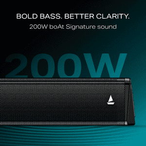 Boat Aavante Thump Plus Channel Soundbar with Wired Subwoofer | 200W | 2.1 Channel | Premium Black