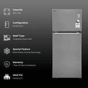 LG Frost Free Double Door Smart Wifi Enabled Convertible Refrigerator | 380 L | 2 Star | Shiny Steel | 2026 Model | GLT3826SNPZ