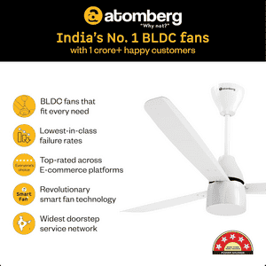 Atomberg Renesa Prime  BLDC Ceiling Fan with Remote | 1200mm | 5 Star | Gloss White