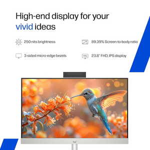 HP All-in-One Desktop | AMD Ryzen 5 7520U | 16GB | 512GB | Windows 11 Home | Shell White | 24-CR0271IN
