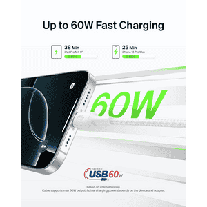 Belkin Braided Cable BoostCharge Pro | Fast Charging Cable | Type C Charger | White | CAB024FQ1MWH
