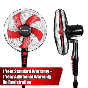Castor IBELL Tornado 5 Leaf Pedestal Fan | 406 mm | Red and Black