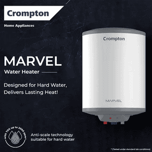 Crompton Marvel Vertical Storage Geyser | 6 L | White | ASWH-5106