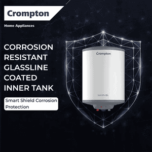 Crompton Marvel Vertical Storage Geyser | 6 L | White | ASWH-5106