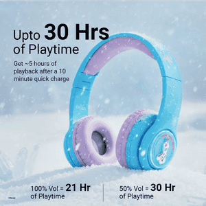 Disney Frozen Kids 3D Bluetooth Wireless Stereo Headphones | Foldable Ear Cups | Blue | DY-3054-FR