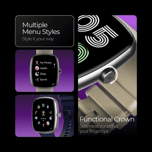 Fastrack Jupiter S3 Smartwatch | BT Calling | Square | Black & Grey