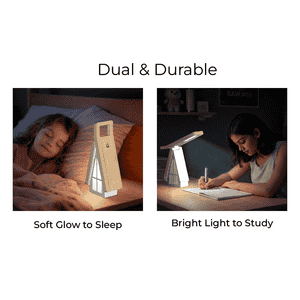 iGear FlexGlow 2-in-1 LED Desk and Night Lamp | Type-C Charging | Modern Minimalist Look | White