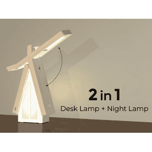 iGear FlexGlow 2-in-1 LED Desk and Night Lamp | Type-C Charging | Modern Minimalist Look | White