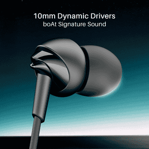 Boat Bassheads 300C Wired Earphones | Type-C Connector | 10mm Drivers | Active Black