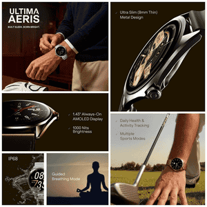 Boat Ultima Aeris 1.43" AMOLED Display Round Smart Watch | Bluetooth Calling | Active Black