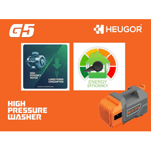 Heugor G5 Pressure Washer | 950W | Compact Portable Design | Grey And Orange | 2175PSI