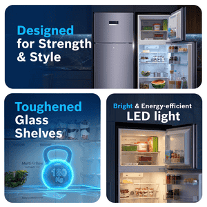 Bosch Frost Free Double Door Refrigerator | 6-in-1 Convertible Modes | 243 L | 2 Star | Dark Lake | 2026 | CTC27U12VI