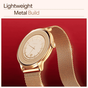 Boat Chrome Iris Fashion Round Smart Watch | 1.32" AMOLED Display | 1000 Nits | Metal Gold