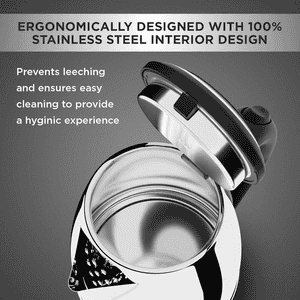 Butterfly Evo Pro 1.5L Electric Kettle | 1350 W | Auto Shut Off | Steel with Black
