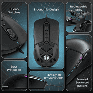 Salpido Wired Gaming Mouse | RGB Lighting | Black | SG M360