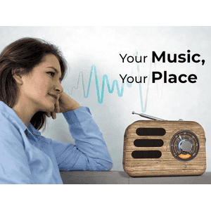 iGear Vintune Radio Mp3 Player with Bluetooth Speaker | Brown