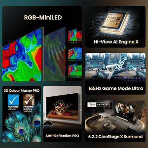 Hisense RGB MiniLED ULED Premium X Series 4K UHD Google Smart TV | 116 Inch | RGB Backlight MiniLED Up to 8000 nits  3D Color Master Pro | 116UX