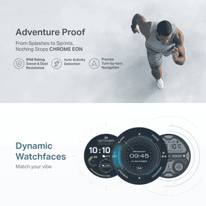 Boat Chrome Eon Round  Smart Watch for Men & Women | 1.43” (3.63 cm) AMOLED Display | Active Black