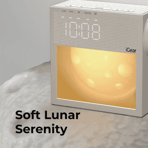 iGear HushRise Night Lamp With Clock And Alarm