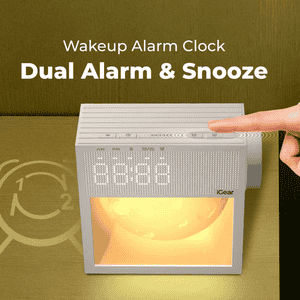 iGear HushRise Night Lamp With Clock And Alarm