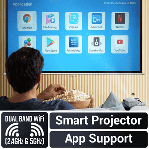 ZEBRONICS PIXAPLAY 58 Smart Projector | 12000 Lumens | 4K Support | White