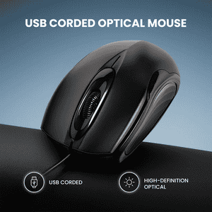 Salpido M35 Wired USB Optical Mouse | Plug & Play | Black
