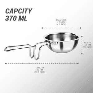Milton Triply Stainless Tadka Pan | 370 ml | 12 cm | Silver