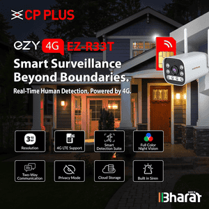 CP PLUS EZYKAM 3MP 4G Outdoor CCTV Camera | White | EZ-R33T