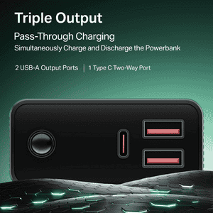 Boat Pro Energyshroom PB400 Compact Power Bank | 20000 mAh | 22.5W | Fast Charging | Emerald Green