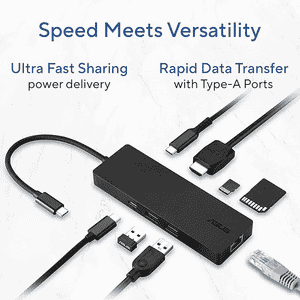 Asus Portable 8IN1 Dock | 100 W | Black | DC210