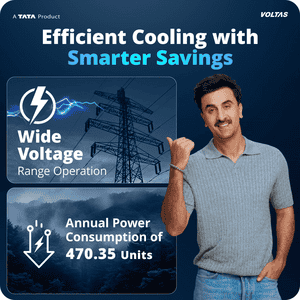 Voltas Inverter Split AC | 1 ton | 5 star | Silver & White | SAC 125 INV VECTRA ZEN SILVER