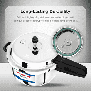 Butterfly Blue Line Pressure Cooker | 10 L | Silver