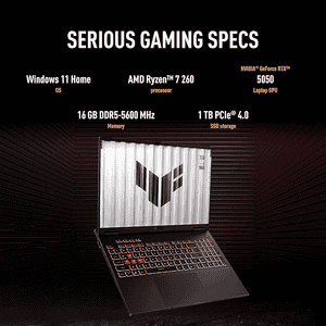 Asus Gaming laptop | AMD Ryzen 7 260 | 16GB | 1TB | Windows 11 Home |  Gray  |  FA608UH-RV112WS