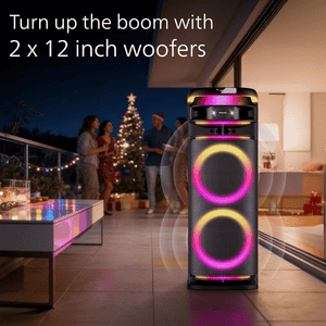 Philips Bluetooth Party Speaker with 2 Mic | Deep Bass | 500W | Black | TAX5004/94