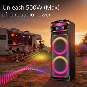 Philips Bluetooth Party Speaker with 2 Mic | Deep Bass | 500W | Black | TAX5004/94