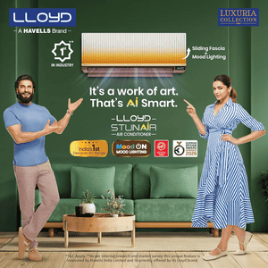 Lloyd Stunnair Inverter Split AC | 1 Ton | 5 Star | Beige & Cocoa | GLS12V6GSOQZ