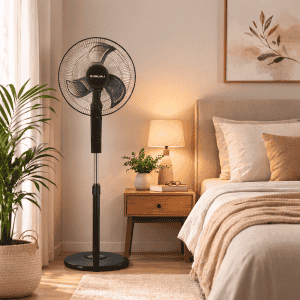 Bajaj Metallica Breeze Pedestal Fan | 400mm | Black