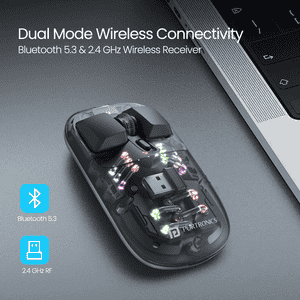 Portronics Toad 5 Rechargeable Bluetooth Mouse | 2.4 GHz Wireless | Black | POR 2488