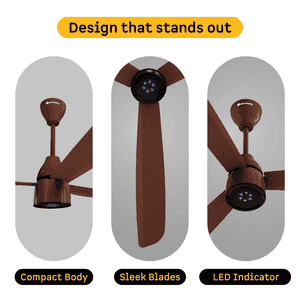 Atomberg Renesa Prime BLDC Ceiling Fan with Remote | 1200 mm | Gloss Brown