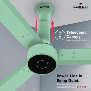 Luker Size Alpha Cosmos BLDC Ceiling Fan | 1200mm | Oasis Green