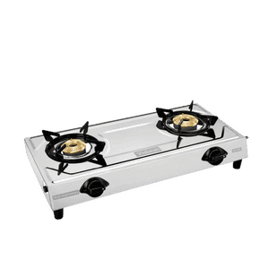 Vidiem Victor Stainless Steel Gas Stove | 2 Burner | Silver