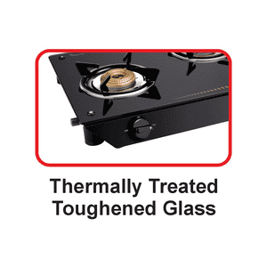 Vidiem Veer Jumpo Glass Top Gas stove | 3 Burner | Black
