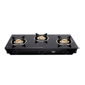 Vidiem Veer Jumpo Glass Top Gas stove | 3 Burner | Black
