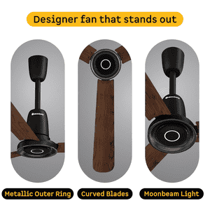 Atomberg Studio Nexus Smart BLDC Ceiling Fan |1200 mm | Dark Walnut