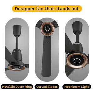 Atomberg Studio Nexus BLDC Ceiling Fan |1200 mm | Midnight Black