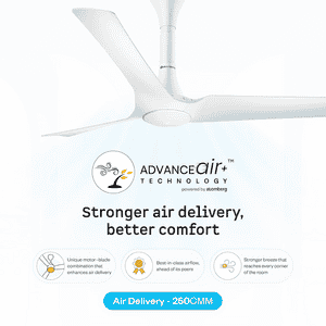Atomberg Aris Gladius BLDC Ceiling Fan | 1200mm | Pearl White