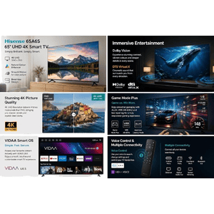 Hisense A6 Series 4K Ultra HD Smart LED TV | 164 cm (65 Inch) | Dolby Vision | Black | 65A6S