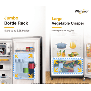Whirlpool Direct-Cool Single Door Refrigerator | 207 L | 5 Star |  Grey | 2026 Model | 73724 230 IMPRO PRM 5S INV ALPHA STEEL-Y