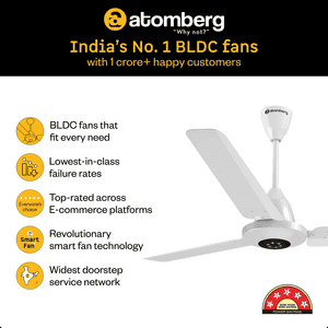 Atomberg Efficio Prime BLDC Ceiling Fan | 1200mm | Gloss White